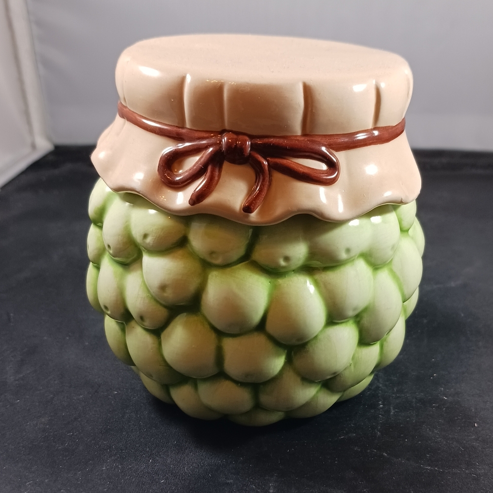 Vintage Green Grapes Lidden Honey/Sugar/Jam Small Jar